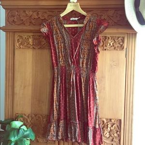 Red bohemian summer dress